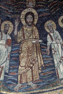 Detalj av Jesus (mosaik, 821) av Unknown artist