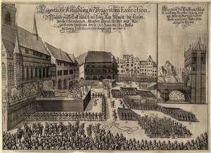 Avrättningen av de bohemiska rebellerna på Prags torg i Gamla stan. 1621 av Unknown