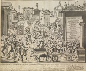 Den stora milanesiska pesten 1630. Omkring 1835 av Unknown