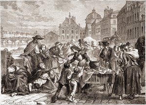 Utdelning av mat till hungriga bönder runt 1820 - i "" L