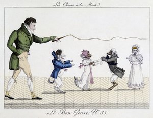 Hundtämjare - i "Den goda genren", deb. 1800-talet av Unknown artist