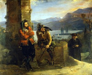 Don Abbondio i "The Bride" av Alessandro Manzoni. Manzoni hus. Milano av Unknown artist