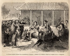 Dr. Joubert ger konsultationer i Se-Mao (Se Mao) (Kina), efter att ha botat en allvarligt skadad soldat, invaderar hela stadens befolkning gården till utforskningsteamets bostäder i hopp om att få behandling, de flesta lider av av Unknown artist