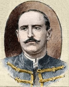 Fallet Dreyfus: porträtt av Alfred Dreyfus (1859-1935) efter hans degradering under Rennesrättegången 1899. av Unknown artist