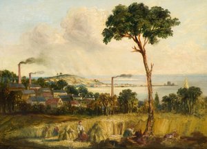 Dundee från Balgay Hill, ca 1824 (olja ombord) av Unknown artist
