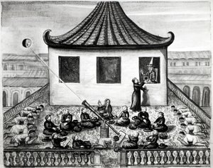 Solförmörkelse - i "" Voyages of the Kingdom of Siam, historisk 1688"". av Unknown artist