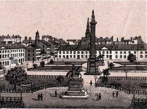 Edinburgh, Skottland: utsikt över George Square i Edinburgh. i "" Världen illustrerar 168 vyer"" Odaterat (slutet av 1800-talet) av Unknown artist
