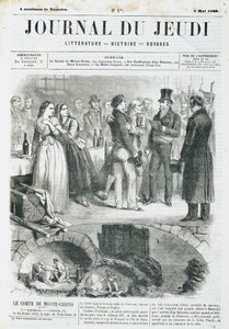 Edmond Dantes, greve av Monte Cristo (Monte Cristo) har en mottagning - i "" Le Journal du Thursday"" från 1860-05-03 av Unknown artist