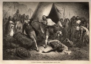 Kejsar (eller negus) Theodoros II (Tewodros) (född omkring 1818-1868, kallad Kassa Hailu före sin kröning på det etiopiska riket), hotade med sin pistol Mr. Stern, en engelsk missionär som återskapade en biografi om negus, genom vilken Theodoros kände föro av Unknown artist