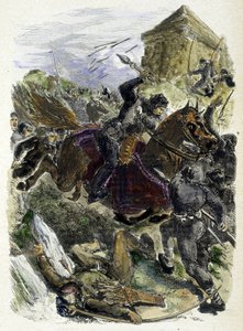 Kejsar Othon kämpar mot påvens mutade band - i "Histoire des popes", av Maurice Lachatre av Unknown artist