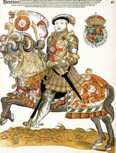 Engelske kung Henrik VIII visas på hästryggen, Konstnär okänd, Riijksmueum, Amsterdam av Unknown artist