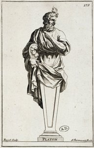 Gravyr av en staty av Platon av Unknown artist
