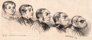 Evolution av ett barn till vuxen ålder och degeneration av den vuxna till att vara ett odjur av Unknown