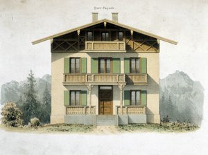 Fasad av ett tyskt hus av Unknown artist
