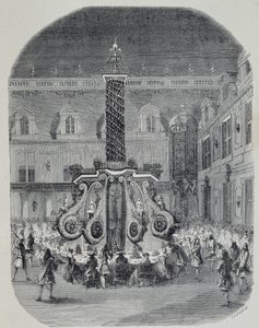 Ludvig XIV:s högtid (fest på marmorgården i Versailles). av Unknown artist