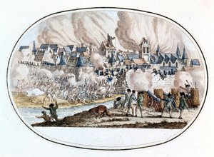 Federalistiskt uppror. Övertagandet av Toulon från engelsmännen 1794 där den unge Bonaparte utmärkte sig. av Unknown artist