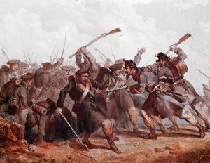 Kamp mellan den ryska armén och den engelska, ottomanska och franska koalitionen av Unknown artist