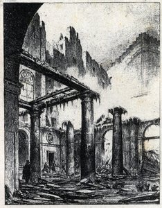 Brand på den italienska teatern i Paris 1838 av Unknown artist