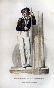 Första klass elev i den franska flottan. i "Histoire generale de la marine" under ledning av Mr. Van Tenac av Unknown artist