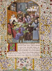 Första sidan i en kontobok som representerar en betalning av livränta - 1400-talets miniatyr av Unknown artist