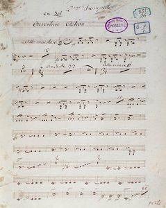 Första sidan av musikaliska partitur av "" Acteon"" engelsk opera comique av Daniel Francois Esprit Auber av Unknown artist