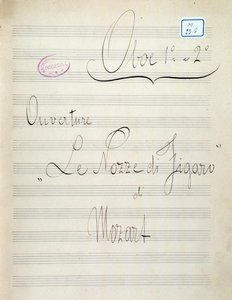 Första sidan av notblad för oboe av Le nozze di Figaro, opera av Mozart (1800-talet) av Unknown artist