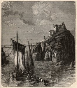 Fort de Bertheaume - Plougonvelin - Finistere - gravyr i "" PATRIE"" - PECTURESSE BESKRIVNING AV FRANKRIKE I 6 VOLYER AV LUCIEN HUARD - slutet av 1800-talet av Unknown artist