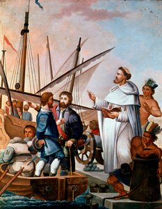 Fra Bartolome de Olmedo skickade brigantiner och sjömän för att utforska den nya världen på 1500-talet av Unknown Artist