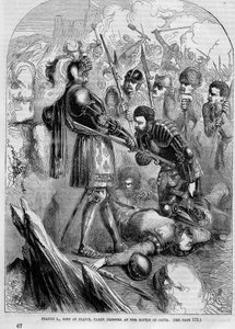 Francois I togs till fånga i slaget vid Pavia (1525) av Unknown artist
