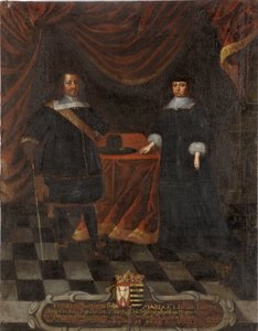 Frederic III de Holstein Gottorp et Marie Elisabeth de Saxe - Hertig Fredrik III av Holstein-Gottorp (1597-1659) och hertiginnan Marie Elisabeth (1610-1684), Anonym . Olja på duk. Mått: 103,5x79,5cm. Nationalmuseum Stockholm av Unknown artist