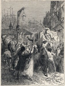 Franska revolutionen: Triumf för Honore Gabriel (Honore-Gabriel) Riqueti, greve av Mirabeau (1749-1791) gick in i staden Marseille 1789. Gravyr från 1889. Privat samling. av Unknown artist