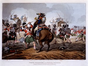 Franska curassiers i Waterloo - i "" Historiska, militära och marina anekdoter och incidenter som anlände till Storbritanniens och deras allierades vapen och slutade i Waterloo"" - av Edward Orme, ill. av Fry, London av Unknown artist