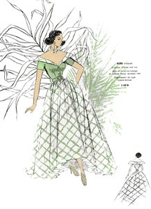 Franskt mode, design av dansklänning för sent 1940-tal. av Unknown artist