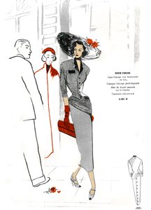 Franskt mode, design av tvådelade plagg. av Unknown artist