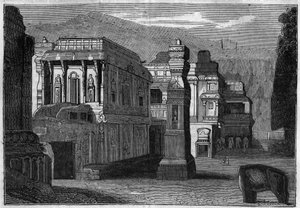Från det monolitiska templet Kailasha (700-talet) i Indien. av Unknown artist