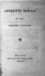 Frontispice av "Operette morali" (Små moraliska verk) av den italienska poeten Giacomo Leopardi (1798 - 1837) 1827 av Unknown artist