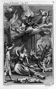 Frontispice av "" Det poetiska"" av den grekiske filosofen Aristoteles (384-322 f.Kr.). 1600-talet av Unknown artist