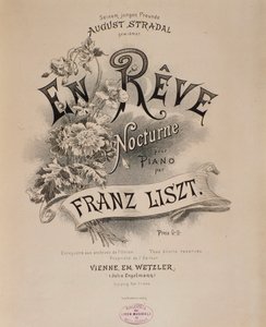 Frontispice av partituret "" En reve"" av Franz Liszt (1811-1886) 1800-talets Bologna, civico museo musicale av Unknown artist