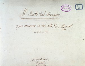 Frontispice för Bortförandet från Seraglio, opera av Mozart, Lichtenthal-version (1838) av Unknown artist