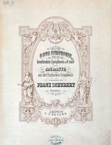 Frontispice av partitur av Unfinished symfoni av Franz Schubert av Unknown artist