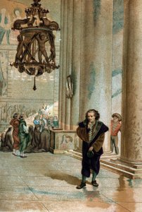 Galileo Galilei dit Galileo (1564 - 1642). observerar svängningen av lampan i katedralen i Pisa. från "The Science and its Men av Louis Figuier"" Barcelona 1881 av Unknown artist