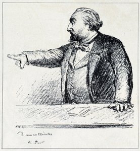 Gambetta håller sitt tal om Amnesty. av Unknown artist