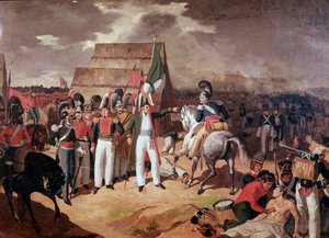 General Antonio Lopez de Santa Anna (1794-1876) mexikansk militär och politiker under striden mot spanjorerna i Tampico av Unknown artist
