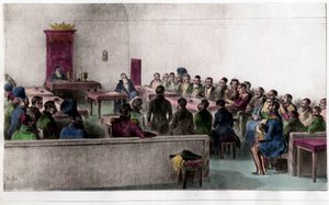 Generalförsamlingen för Boyars (Boiard, Boiar), medlemmar av den ryska aristokratin. Gravyr av 1800-talet. Privat samling. av Unknown artist