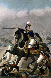 General Jean Lannes, hertig av Montebello (1769-1809) vid slaget vid Essling (21 - 22 maj 1809) Gravyr från 1800-talet. . Milano av Unknown artist