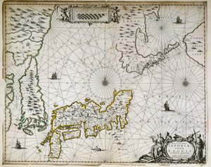 Geografisk karta över Japan, Korea och Sydkina av Unknown artist