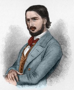 Georg Friedrich Rudolph Theodor Herwegh (1817-1875) tysk poet, revolutionär och översättare. av Unknown artist