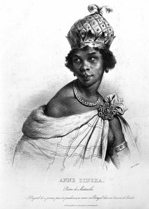 Ginga, Quilombola drottningen av Matamba och Angola. ANNE ZINGHA DROTTNING AV ANGOLA. (1587-1663). av Unknown artist