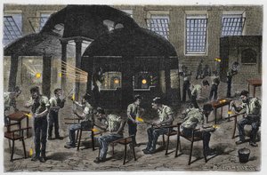 Glasblåsningsfabrik av Unknown artist