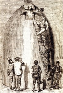 Grav. i "Från jorden till månen" av Jules Verne av Unknown artist